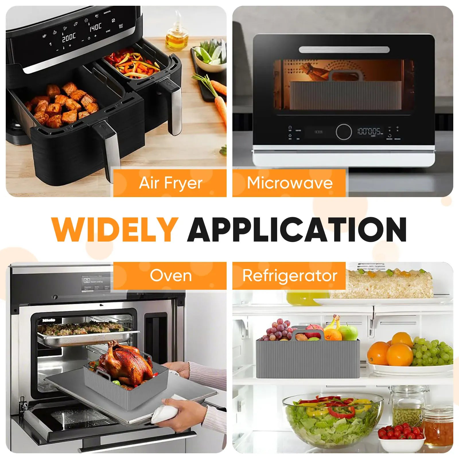 Moule Silicone Air Fryer Réutilisable Lot de 2 Pièces Rectangulaires Air Fryer