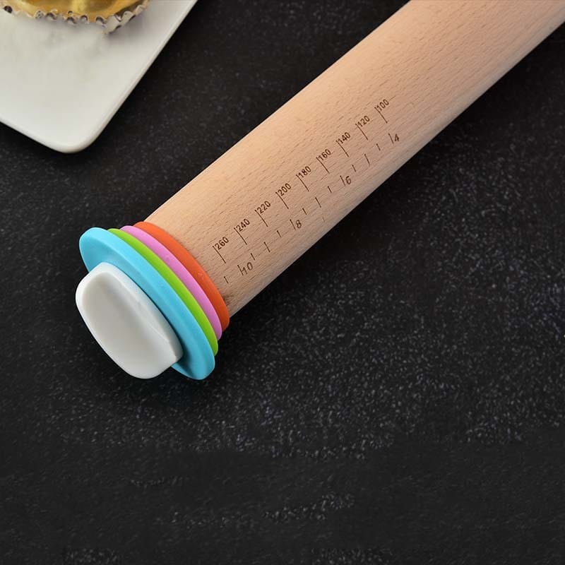 Rouleau à pâtisserie réglable en bois avec anneaux interchangeables rouleaupatisserie