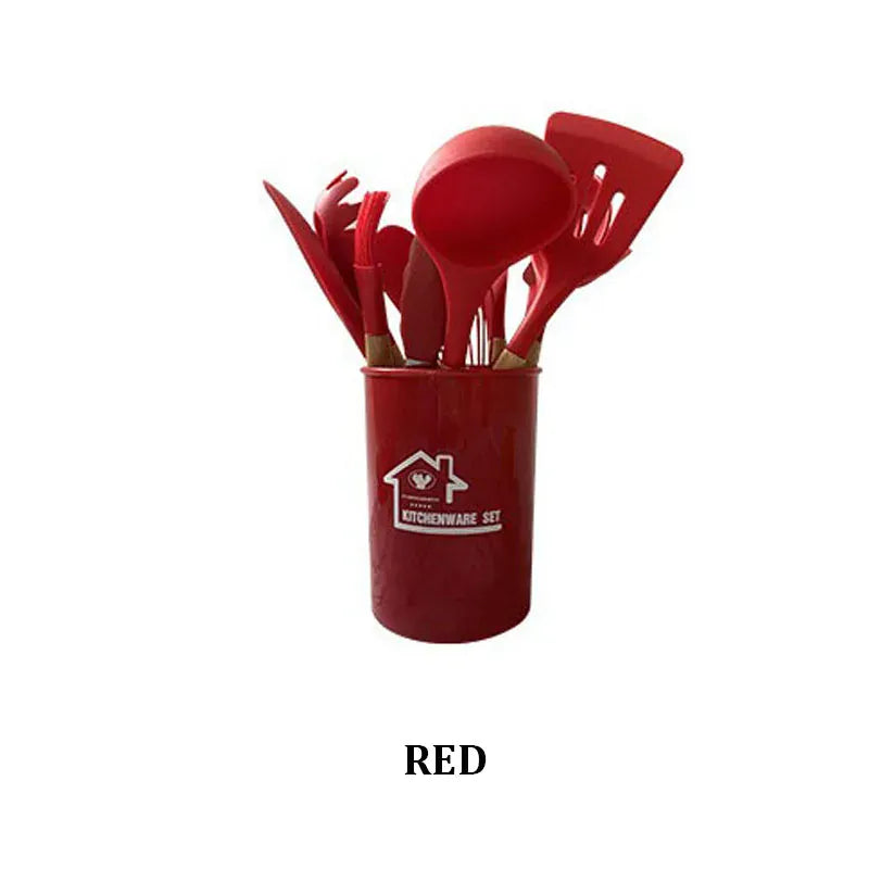 Set Ustensiles Silicone 12 pièces Cuisine | Résistants à la chaleur spatule en silicone