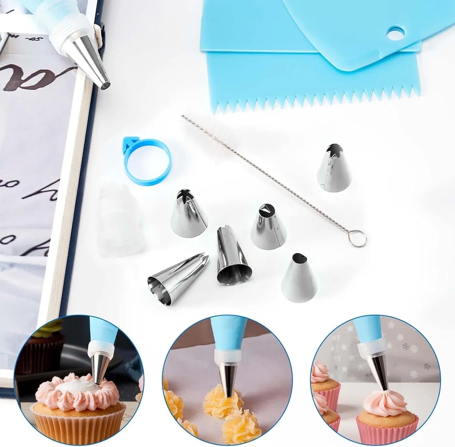 Kit de Décoration de Gâteaux 76 Pièces avec Douilles et Accessoires en Acier Inoxydable douillepoche