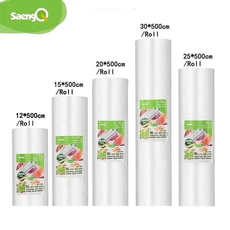 Sacs Sous Vide Hermétiques - Lot de 5 Rouleaux 12 à 30cm x 500cm