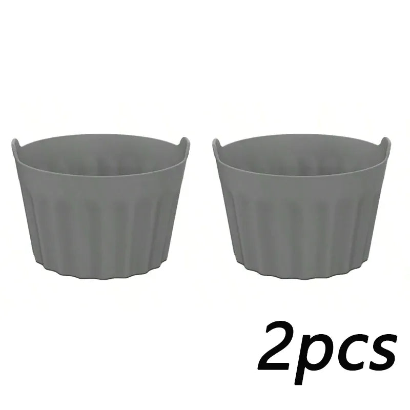 Moule Silicone Réutilisable Air Fryer Lot de 12 Ronds Antiadhésifs Air Fryer