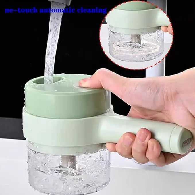 Mini Hachoir Électrique Sans Fil 4-en-1 — Ail, Légumes, Viande — Rechargeable USB mini hachoir