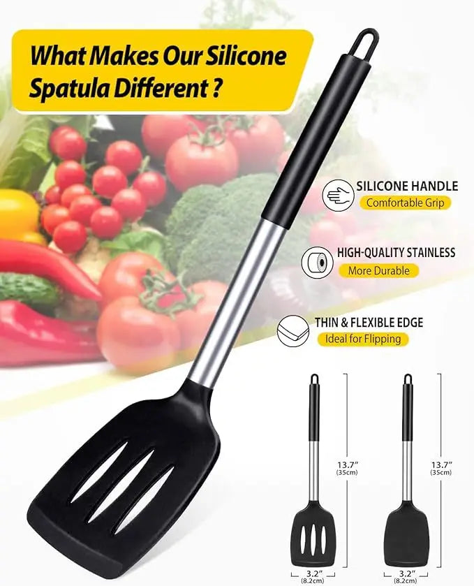 Set Spatules Silicone 1/2 pièces Résistantes à la Chaleur pour Cuisine spatule en silicone