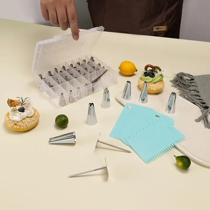 Kit de Décoration de Gâteaux 76 Pièces avec Douilles et Accessoires en Acier Inoxydable douillepoche