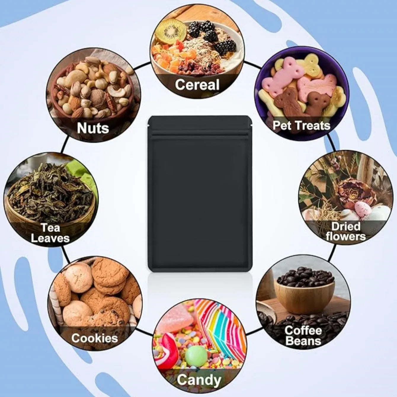 Sachets Zip Alimentaires Hermétiques - Lot de 50 en Aluminum