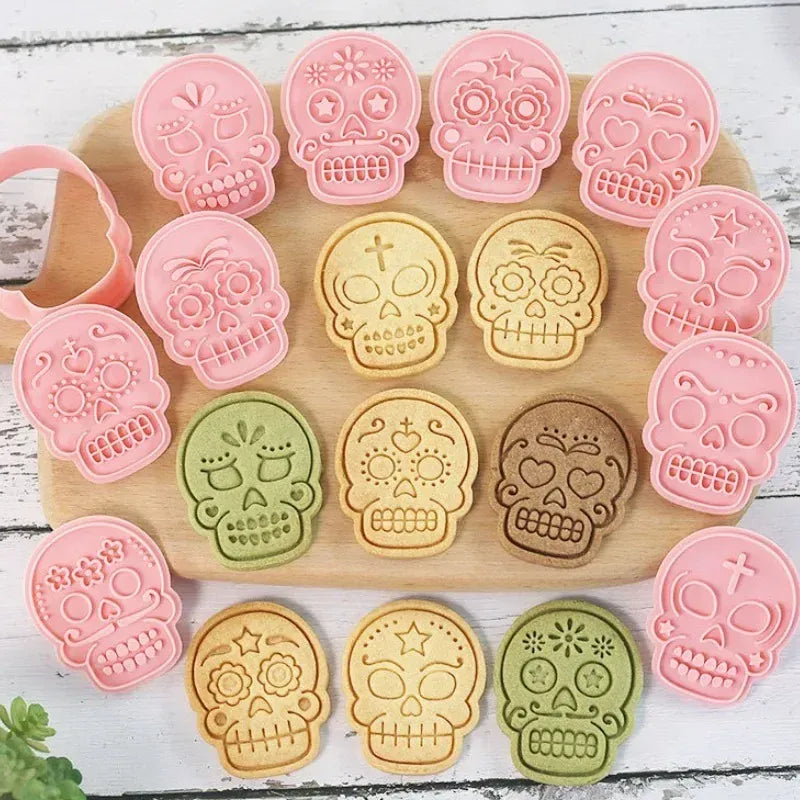 Emporte-pièces en Silicone 10 pièces - Motifs de Crânes Halloween emportepieces