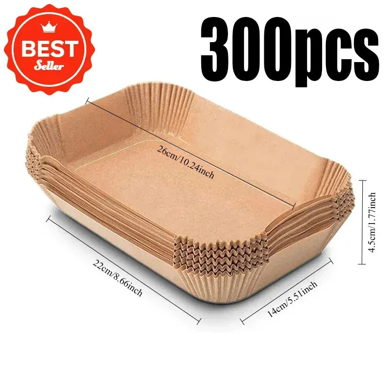 Papier Cuisson Air Fryer Rectangulaire Jetable Lot de 100 Pièces Air Fryer