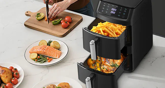 Friteuse Sans Huile Double Panier 11L 2500W 6 en 1 Écran Tactile airfryers