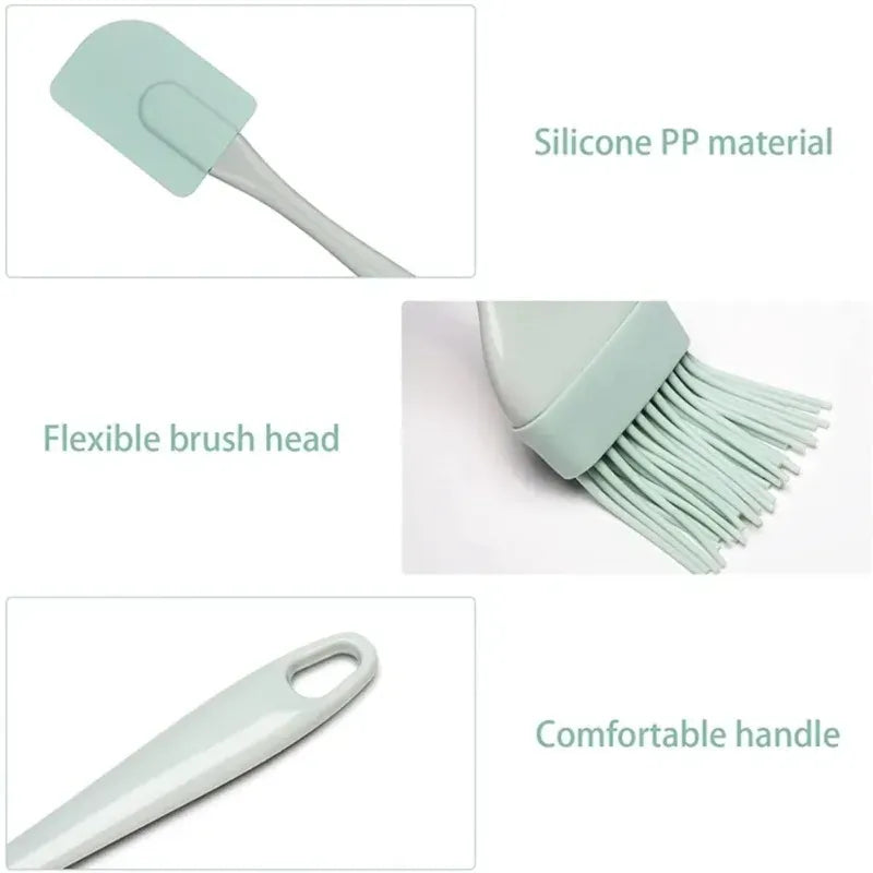 Set Spatules Silicone 3 Pièces - Ustensiles Pâtisserie Résistants spatule en silicone