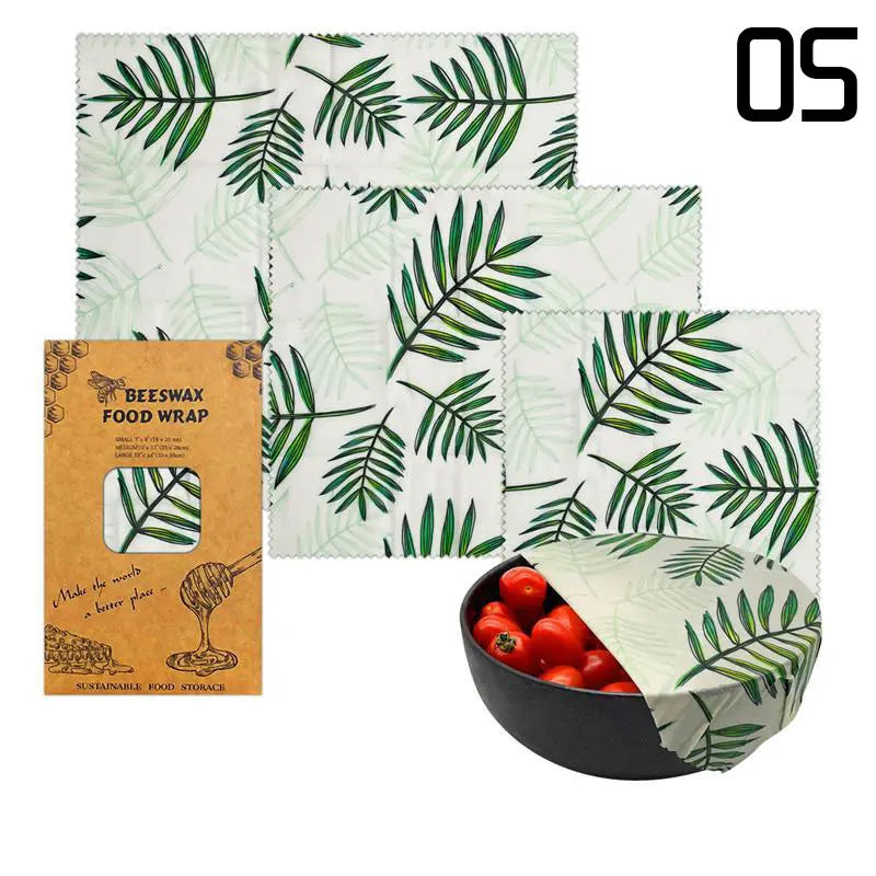 Lot de 3 Films Alimentaires Réutilisables en Coton Bio - Motifs Colorés far