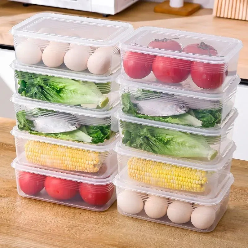 Boîte Organisateur Transparent de Conservation 5 Pièces Rangement Frigo