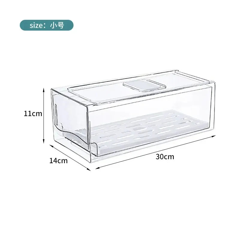 Bac de Rangement Frigo Empilable pour Légumes et Viandes 4L