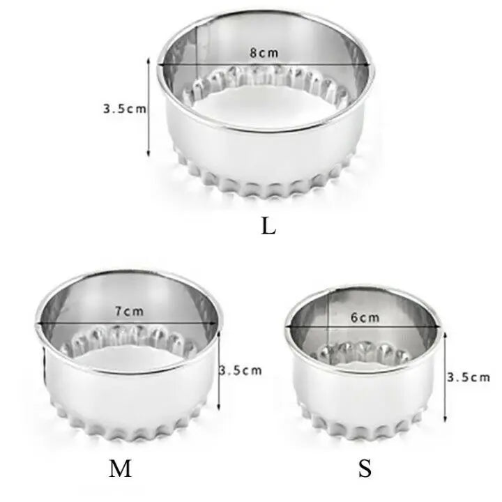 Emporte-pièces à pâtisserie en acier inoxydable - Set de 3 pièces emportepieces