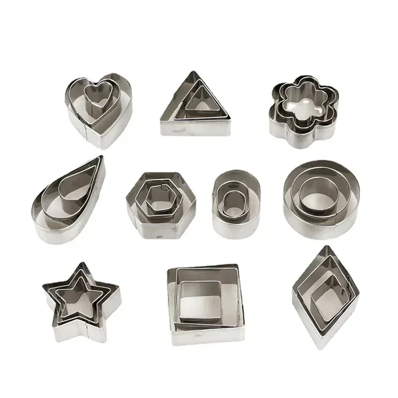 Emporte-pièces en acier inoxydable - Set de 30 formes géométriques pour pâtisserie emportepieces