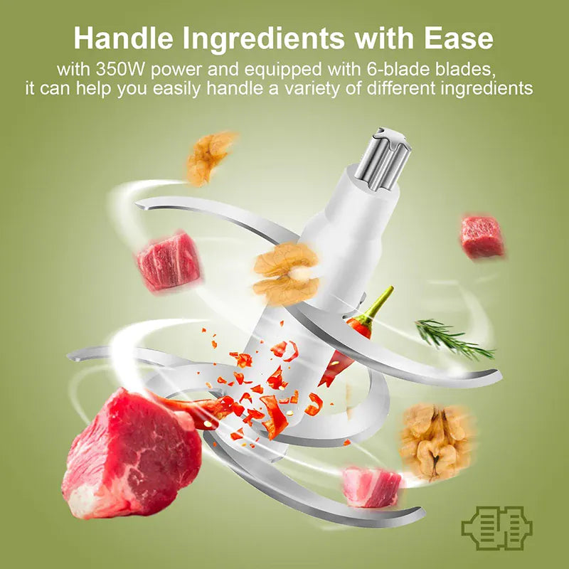 Hachoir Électrique 350W 0,6L — Viande, Légumes, Fruits — One-Touch hachoir electrique