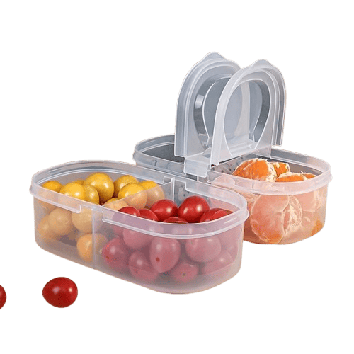 Bac de Rangement Hermétique pour Fruits et Légumes 1,5L à Double Ouverture