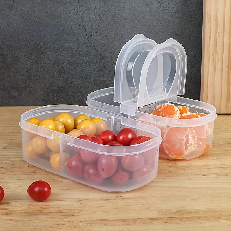 Bac de Rangement Hermétique pour Fruits et Légumes 1,5L à Double Ouverture