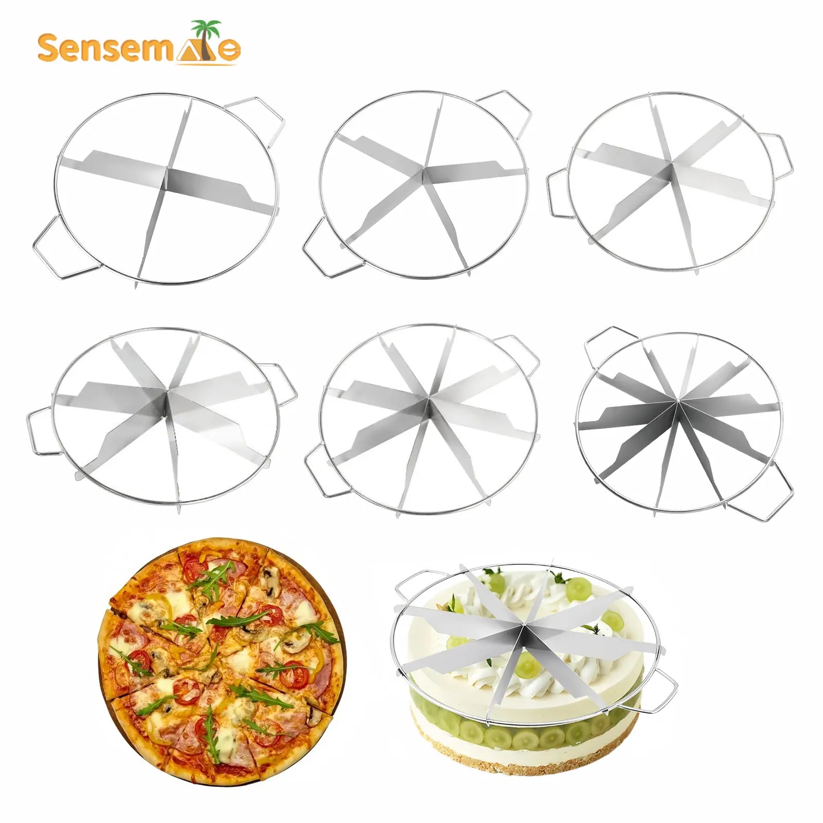 Coupe-gâteau en acier inoxydable - Marqueur de portions pour 10 parts