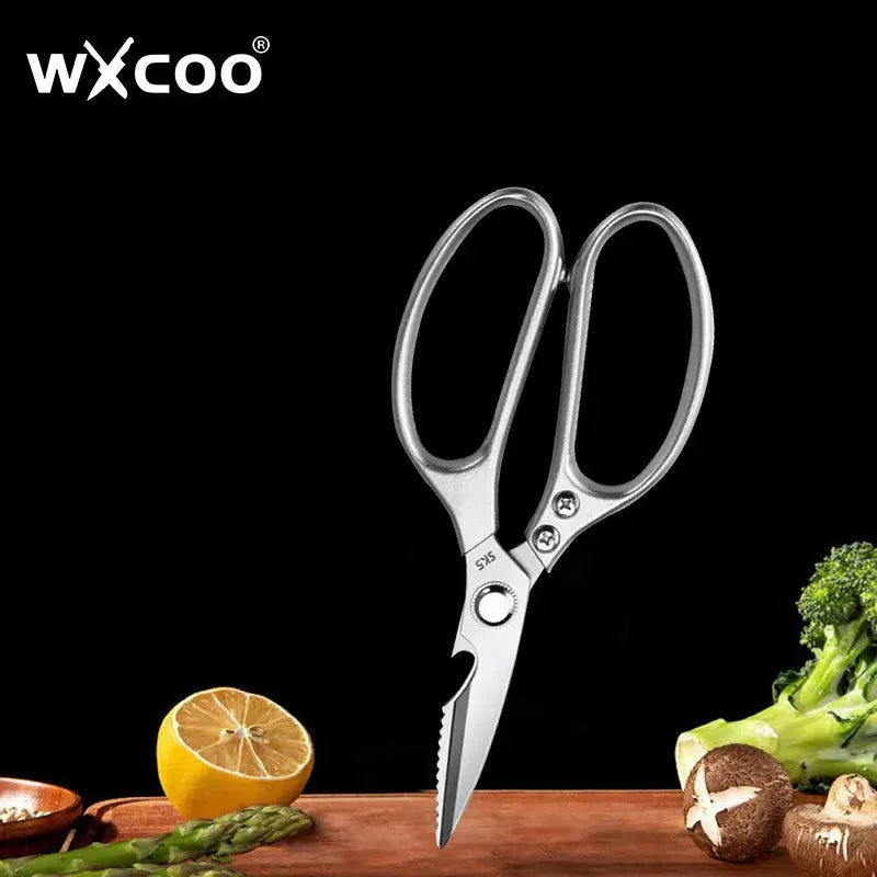 Ciseaux de cuisine multifonctions en inox pour découpe de viandes ciseaux