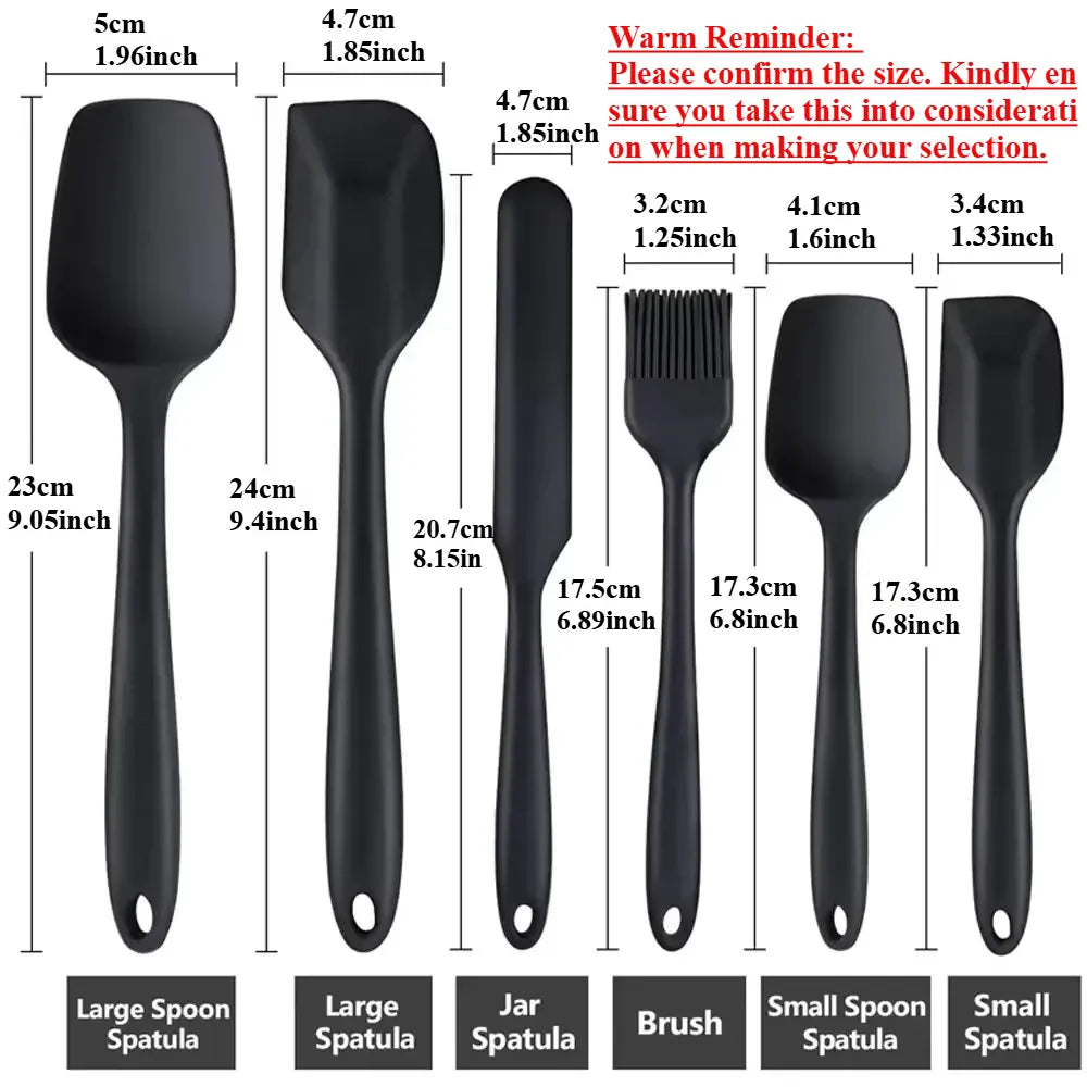 Set Ustensiles Silicone 6/9 Pieces Résistants Chaleur pour Pâtisserie spatule en silicone