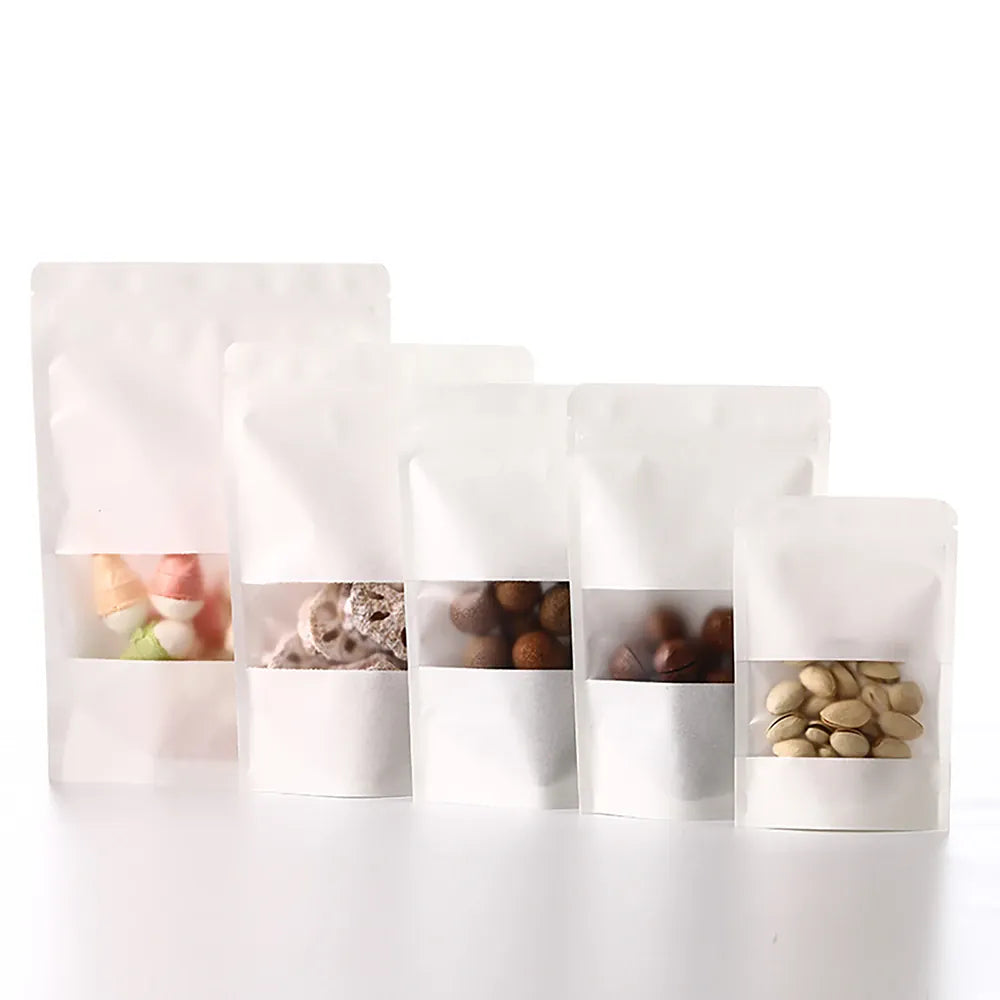 Sachets Kraft à Fenêtre Transparentes - Lot de 200 Pièces