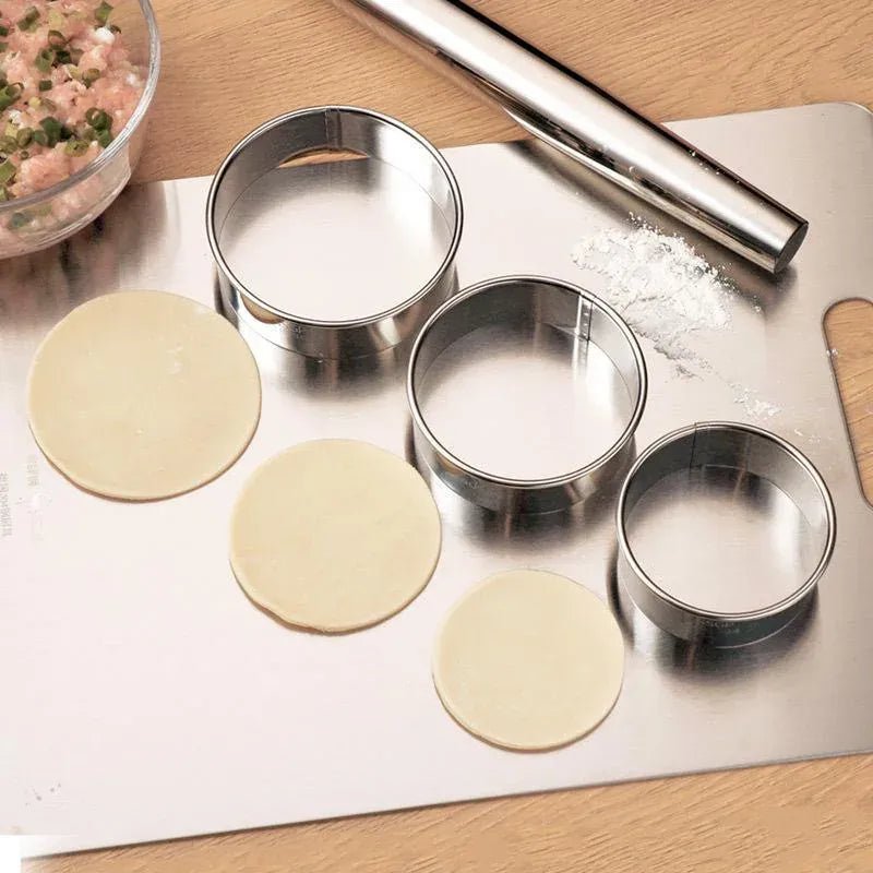 Ronds à Pâtisserie en Acier Inoxydable - Set de 5 Pièces pour Biscuits emportepieces