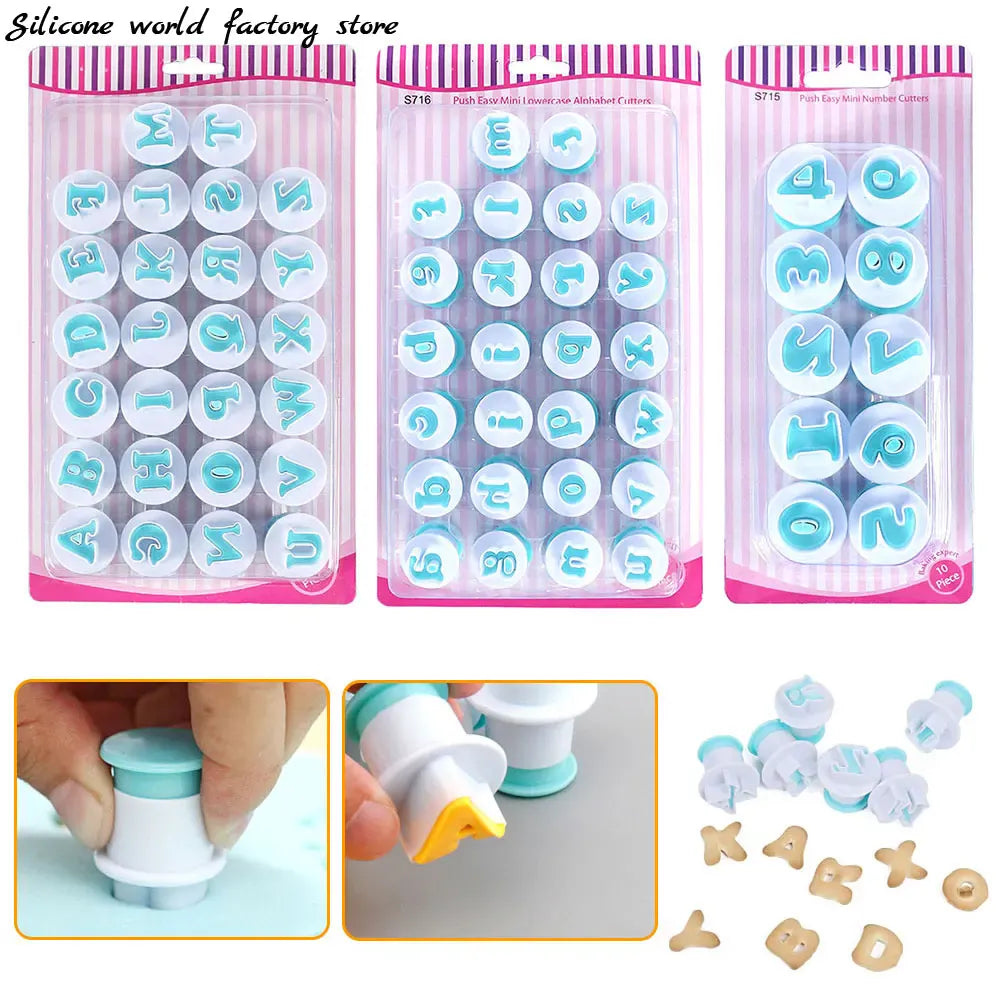 Emporte-pièces en Silicone pour Lettres et Chiffres - 36 Pièces pour Pâtisserie emportepieces