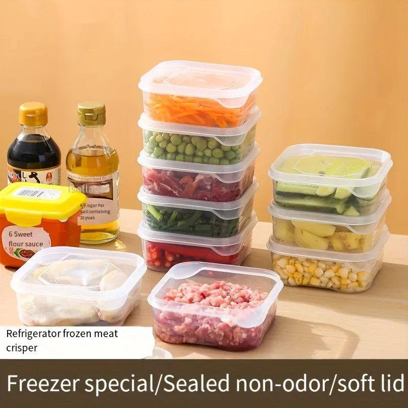 5 Boîtes de Rangement Frigo Empilables pour Viande et Légumes 1L