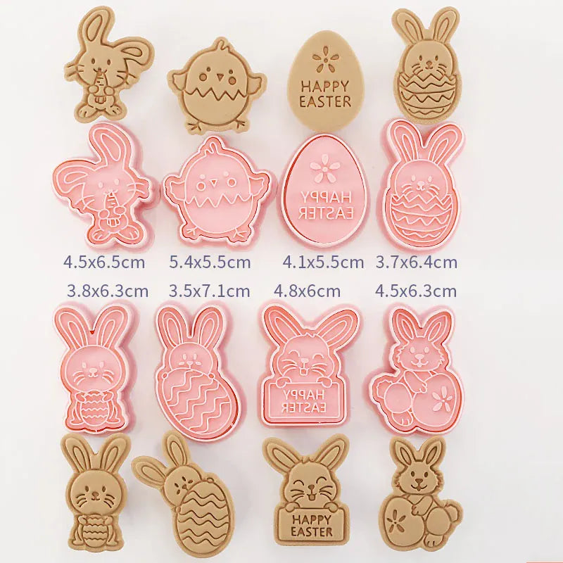 Emporte-pièces à Gâteaux Pâques - 10 Pièces Formes Lapin et Oeuf emportepieces