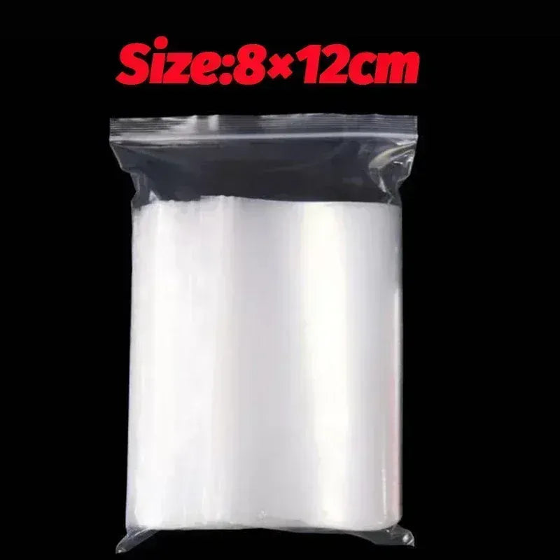 100/1000Pcs Clear Sealed Bags Thicken Plastic Storage Pouch for Small Jewelry Foods Packing Reclosable Zippers Sealing Pouches