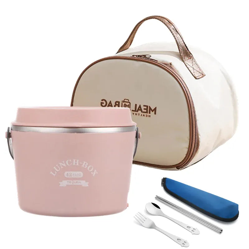 LunchBox Chauffante Électrique Acier Inoxydable 304 — 1,2 L / 48 W / 12 V-220 V lunchboxchauf