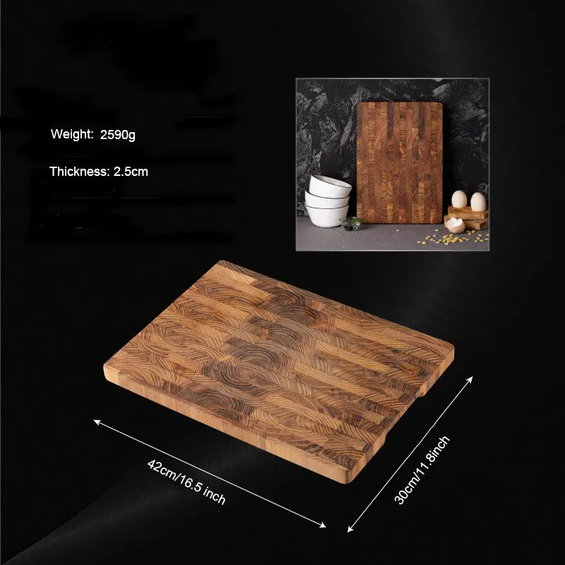 Planche à Découper en Bois de Teck Massif – 2 Tailles (34×22 cm ou 42×30 cm) planche a decouper en bois