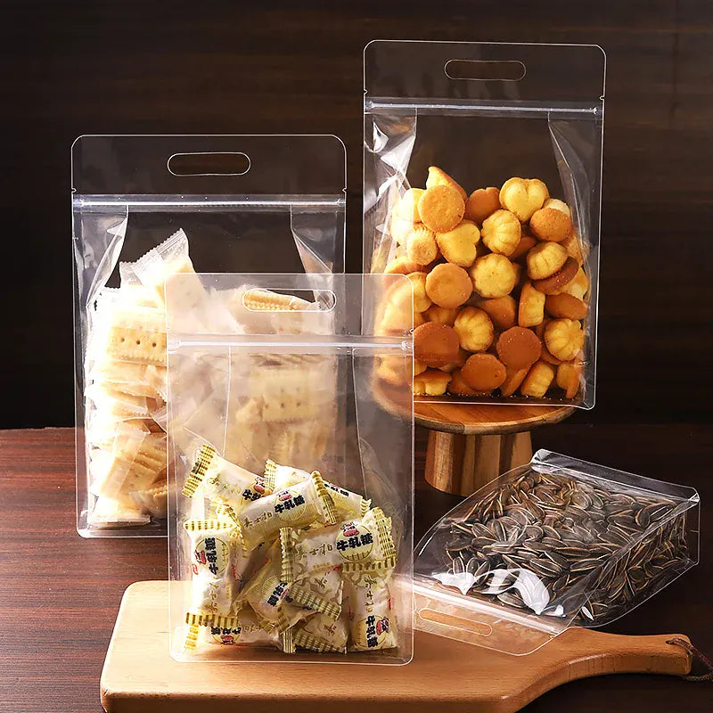Sachets Zip Alimentaires Transparent - Lot de 50 Pièces avec Zip
