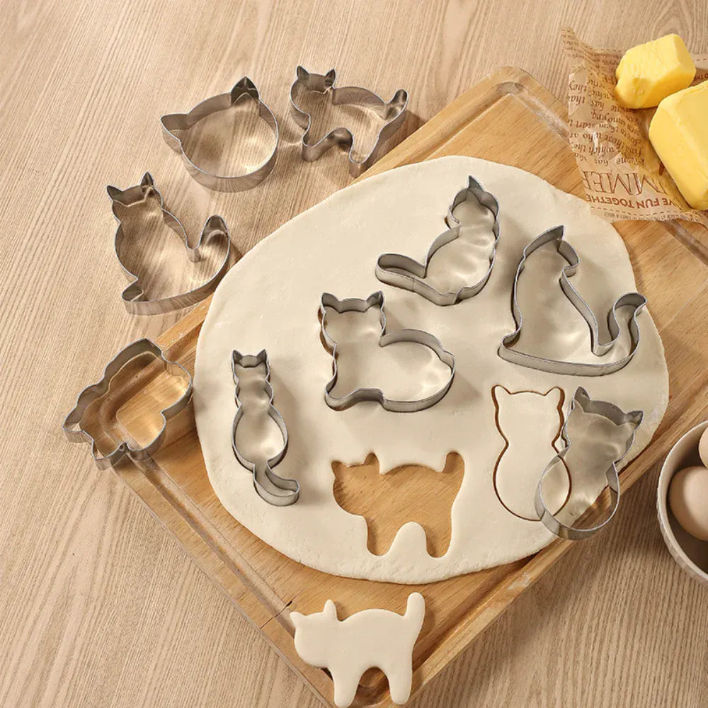 Emporte-pièces en inox 9 pièces - Formes de chats pour biscuits emportepieces