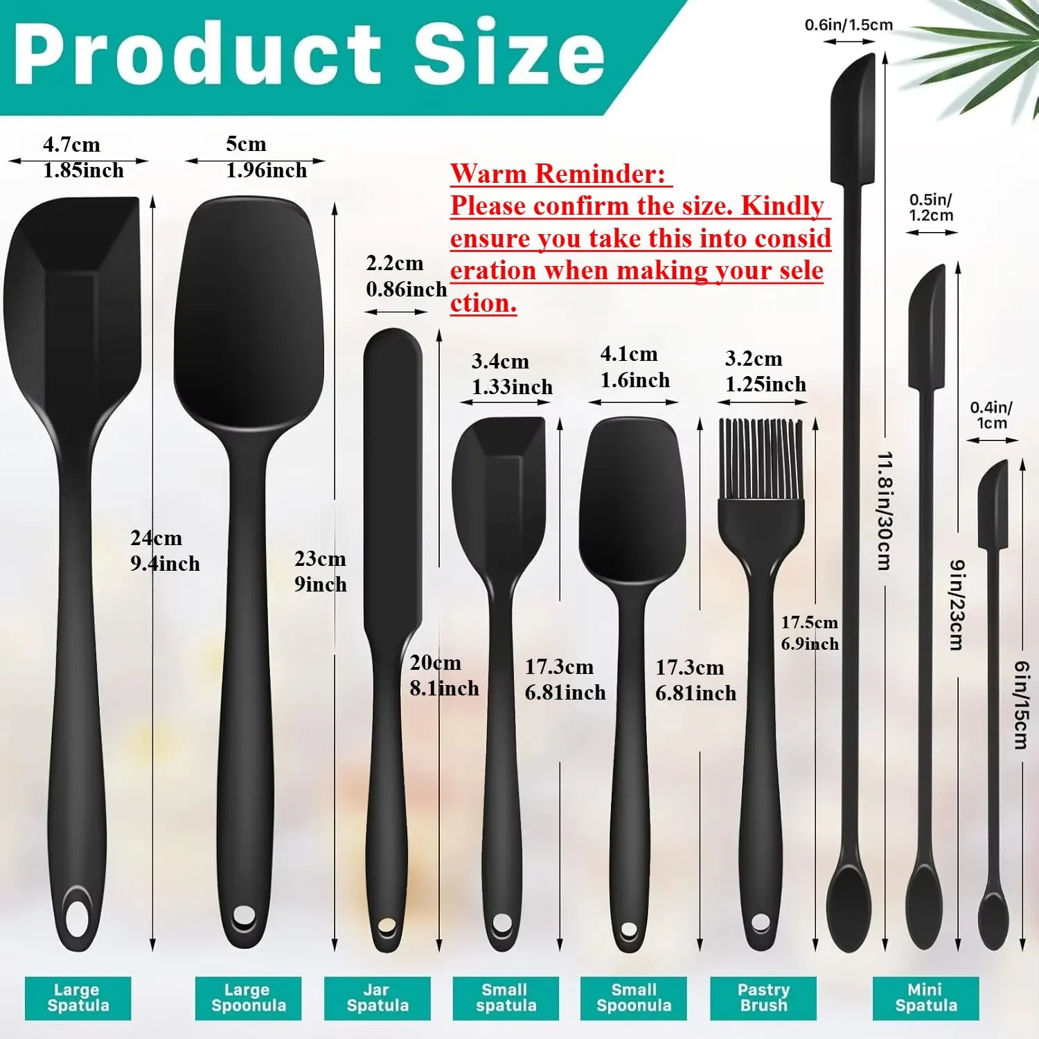 Set Ustensiles Silicone 6/9 Pieces Résistants Chaleur pour Pâtisserie spatule en silicone
