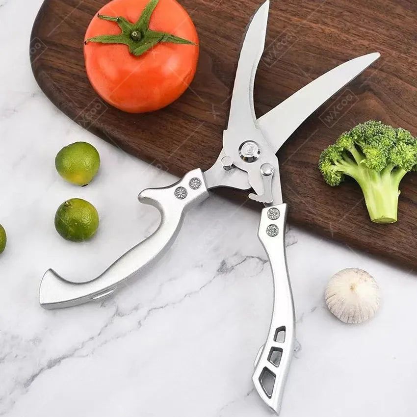 Ciseaux de cuisine multifonctions en inox pour découpe de viandes ciseaux