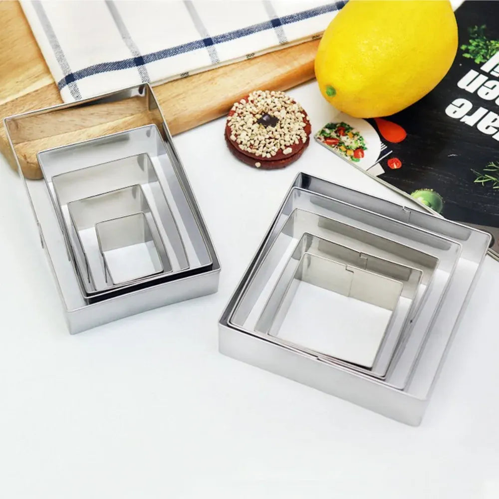 Emporte-pièces à biscuits en acier inoxydable - Set de 5 formes rectangulaires emportepieces