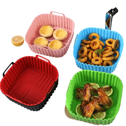 Moule Silicone Air Fryer Réutilisable Carré Haute Température Air Fryer