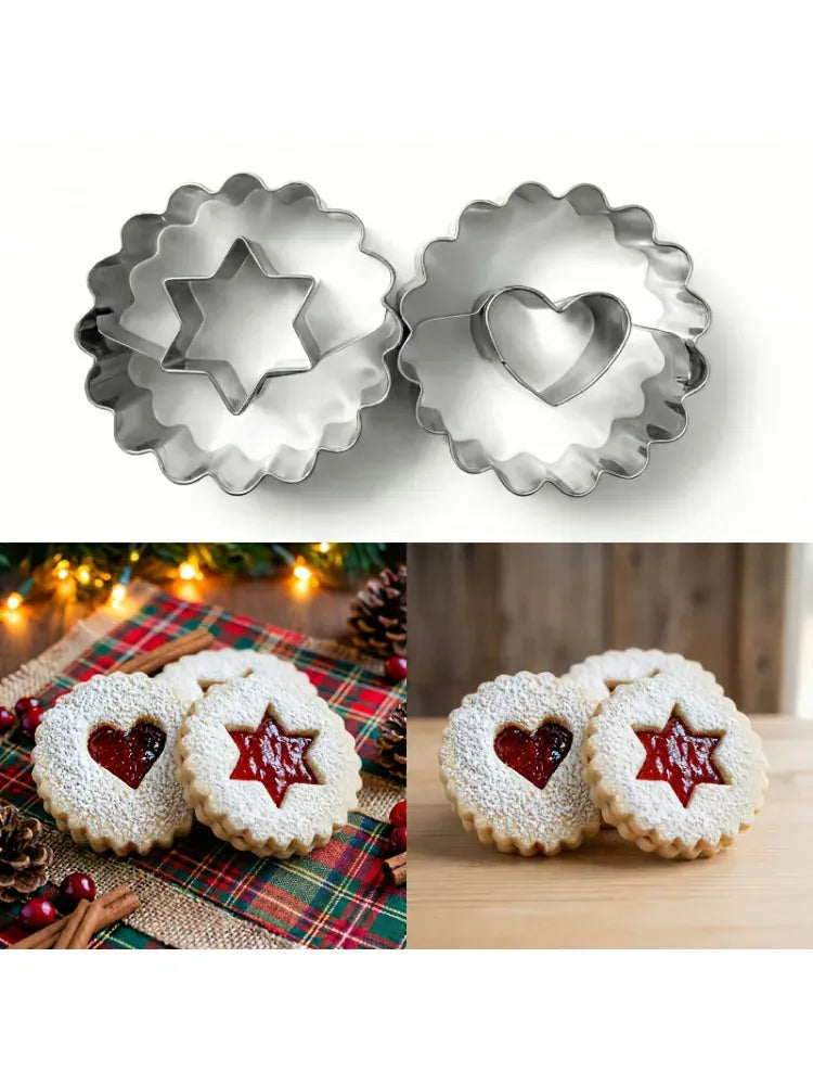 Emporte-pièces en inox cœur et étoile - Set de 2 pour biscuits décorés emportepieces