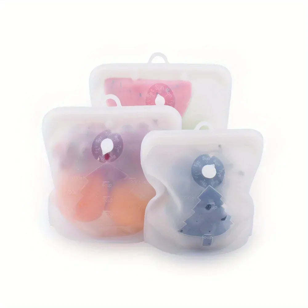 Sachets Silicone Réutilisables - Lot de 6 Pièces Hermétiques