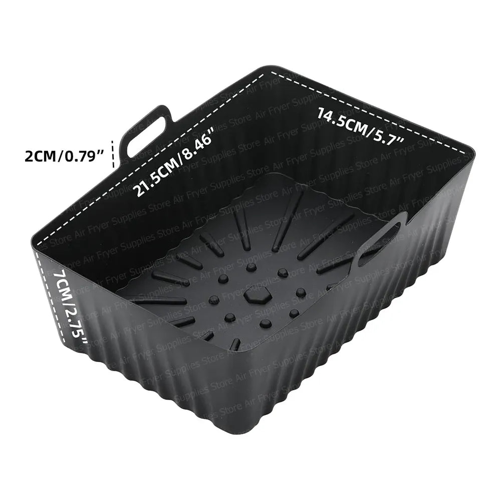 Moule Silicone Réutilisable pour Friteuse Rectangulaire - Lot de 2 Air Fryer