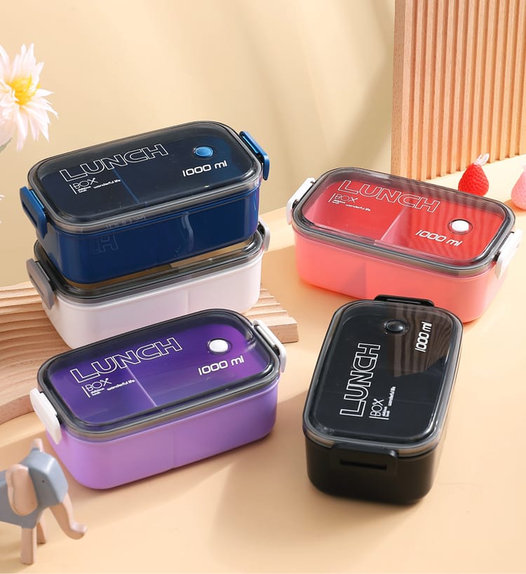 Lunch Box Hermétique 1000ml Plastique Résistant au Micro-ondes Lunchbox