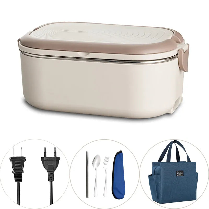 Lunch Box Chauffante Inox 1L 220V 18W | Boîte Chauffante Électrique lunchboxchauf