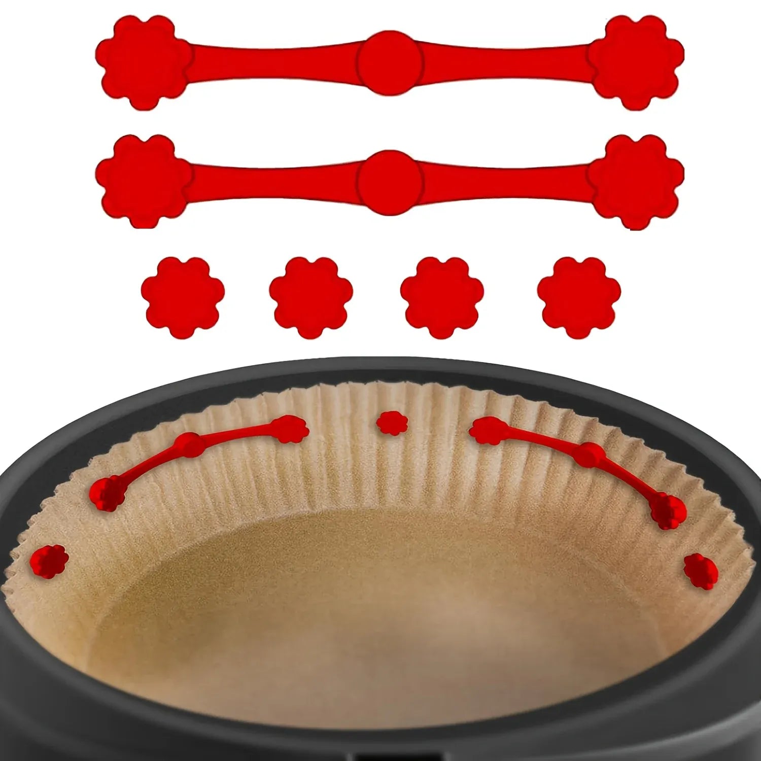 Kit Accessoires Air Fryer - 12 Pièces de Crochets Silicone Antiadhésifs Air Fryer