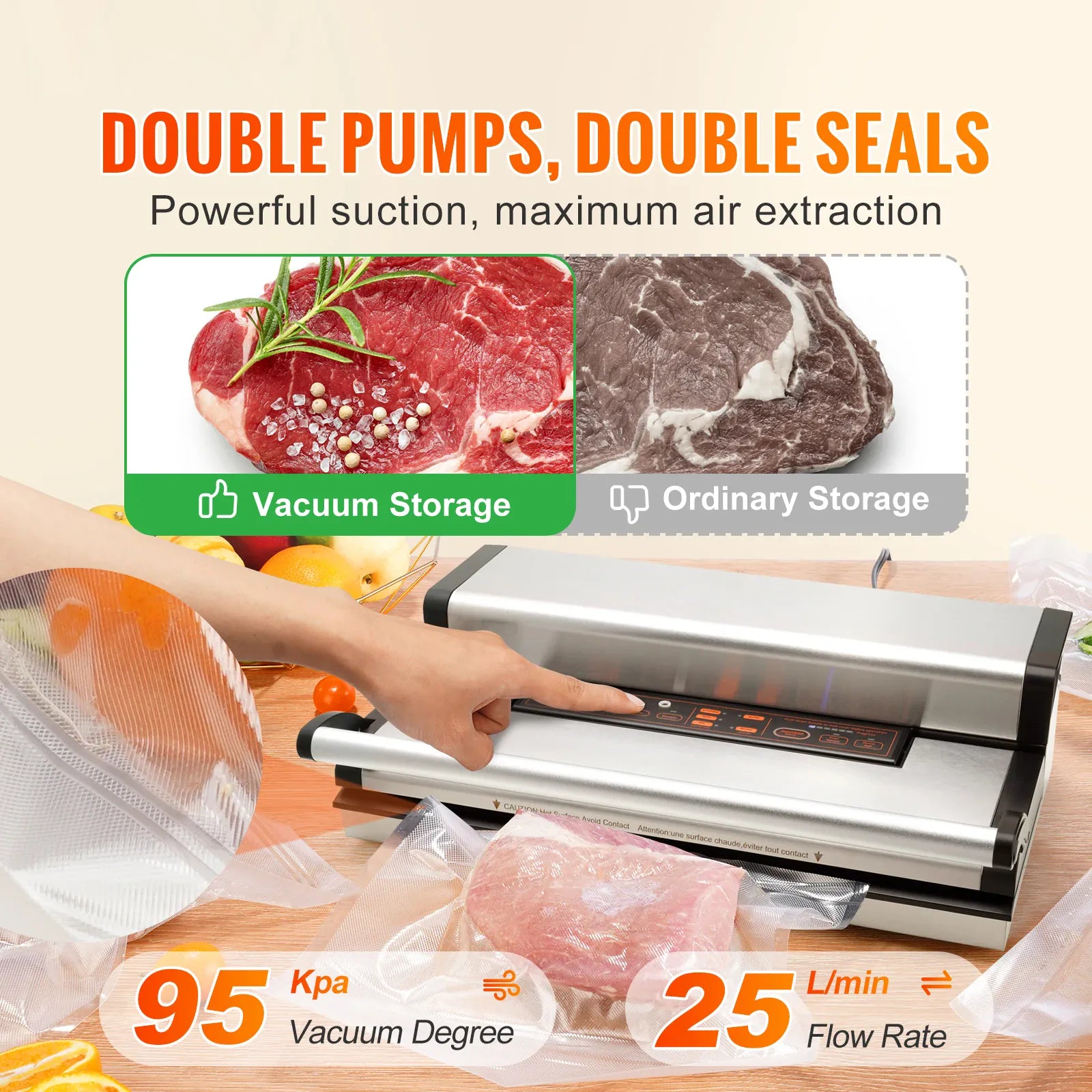 Machine Sous Vide Multifonctionnelle avec Cutter et Rouleau de Stockage sv