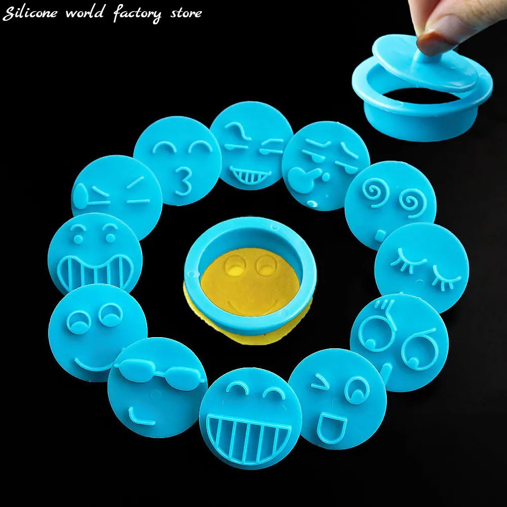 Emporte-pièce en silicone 13 pièces - Visages souriants pour pâtisserie emportepieces