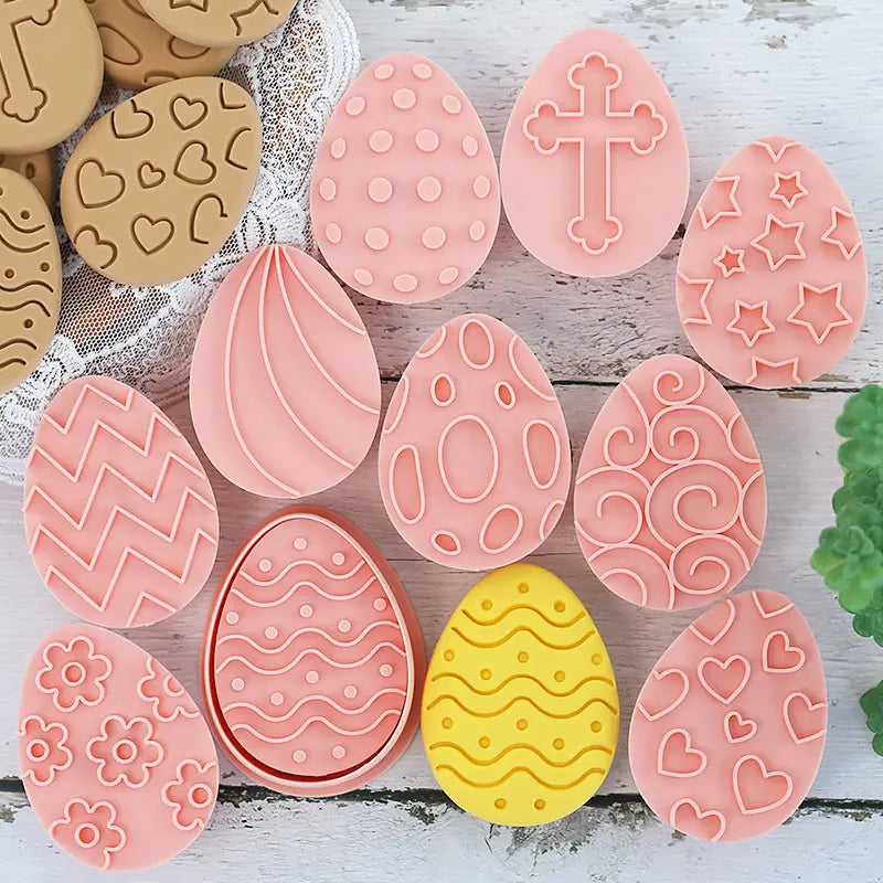 Emporte-pièces à Gâteaux Pâques - 10 Pièces Formes Lapin et Oeuf emportepieces