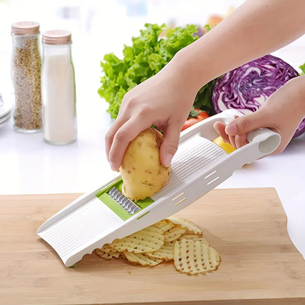 Mandoline à Lames en Acier Inoxydable 5 Pièces avec Protecteurs Mandoline