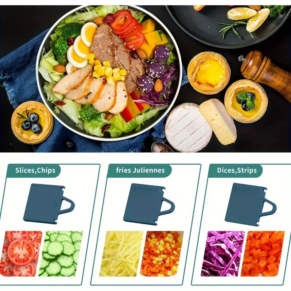 Mandoline Alimentaire Multifoncionnelle — 4 Lames Interchangeables 2, 3.5, 4, 7 mm Mandoline